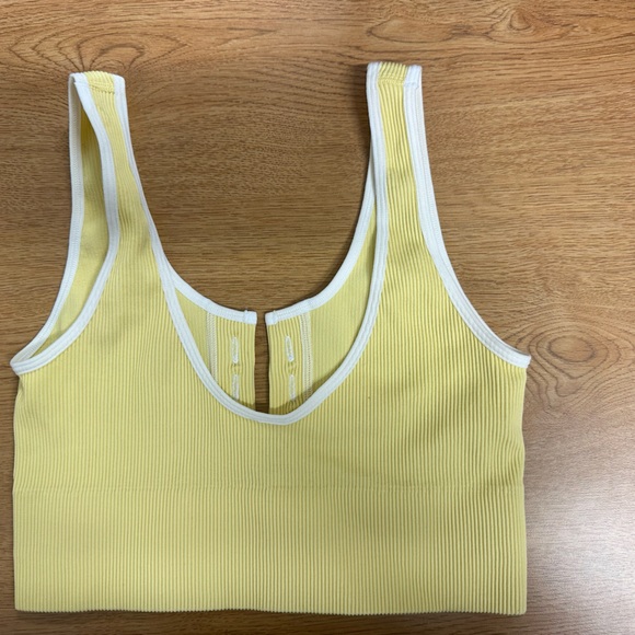 Yellow Ribbed Women's Top - Picture 2 of 4